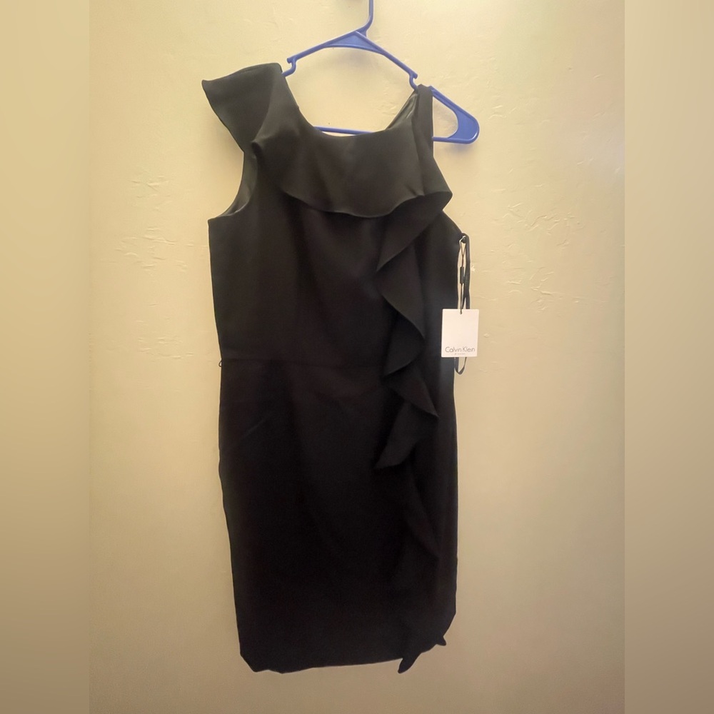 Calvin Klein Asymmetrical Black Dress